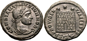 ROMAN EMPIRE. Constantine II (Caesar). 
Billon nummus, AD 324-325. Siscia. 
Obv: CONSTANTINVS IVN NOB C, laureate head right. Rev: PROVIDENTIAE CAES...