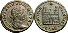 ROMAN EMPIRE. Constantine II (Caesar). 
Billon nummus, AD 326-327. Siscia. 
Obv: CONSTANTINVS IVN NOB C, laureate head right. Rev: PROVIDENTIAE CAES...