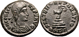 ROMAN EMPIRE. Constans I. 
Bronze ae18, AD 348-350. Siscia. 
Obv: D N CONSTANS P F AVG, pearl-diademed, draped and cuirassed bust right. Rev: FEL TE...