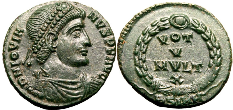 ROMAN EMPIRE. Jovian. 
Billon nummus, AD 363-364. Sirmium. 
Obv: D N IOVIANVS ...