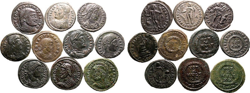 ROMAN EMPIRE. Various Emperors. 
Billon/Bronze 10 x bi/ae denominations, 3rd-4t...