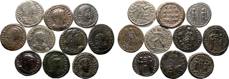 ROMAN EMPIRE. Various Emperors. 
Billon/Bronze 10 x bi/ae denominations, 3rd-4t...