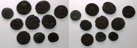 ROMAN EMPIRE. Various Emperors. 
Billon/Bronze 10 x bi/ae denominations, 3rd-4th centuries AD. 
Lot of 10 BI/AE Denominations
About Very Fine-Good ...