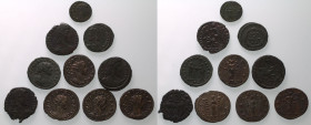 ROMAN EMPIRE. Various Emperors. 
Billon/Bronze 10 x bi/ae denominations, 3rd-4th centuries AD. 
Lot of 10 BI/AE Denominations
About Very Fine-Good ...