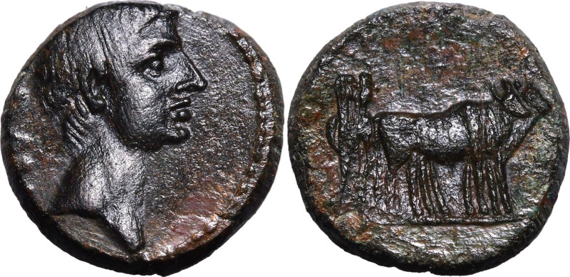 ROMAN PROVINCIAL. MACEDON, PHILIPPI(?). Augustus. 
Bronze ae18, 27 BC - AD 14. ...