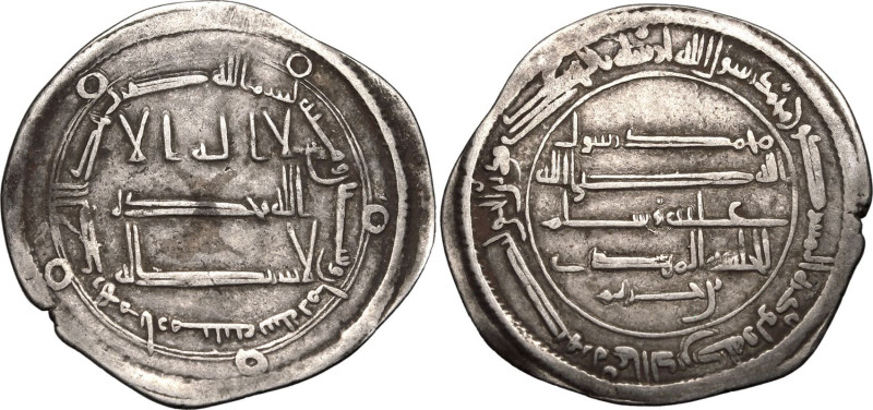 ISLAMIC. ABBASID CALIPHATE. al-Mahdi. 
Silver dirham, AH 168. Arminiya. 
Obv: ...