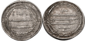 ISLAMIC. ABBASID CALIPHATE. al-Rashid. 
Silver dirham, AH 192. Madinat Abarshahr. 
Citing city name Nishapur above and governor Nasr Sa'd in rev. fi...