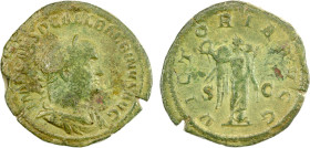 ROMAN EMPIRE: Balbinus, April-July 238, AE sestertius (21.88g), Rome, RIC-25, laureate, draped, and cuirassed bust right, IMP CAES D CAEL BALBINVS AVG...