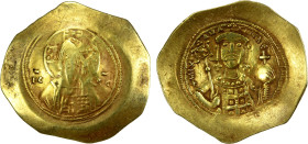 BYZANTINE EMPIRE: Michael VII Doukas, 1071-1078, AV histamenon nomisma (4.34g), Constantinople, S-1868, Christ Pantokrator // half-length bust of Mich...