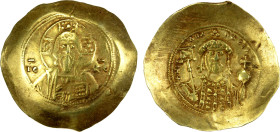 BYZANTINE EMPIRE: Michael VII Doukas, 1071-1078, AV histamenon nomisma (4.42g), Constantinople, S-1868, Christ Pantokrator // half-length bust of Mich...