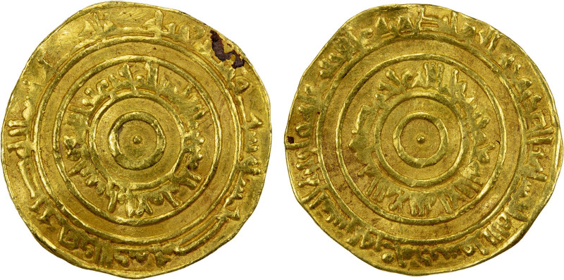 FATIMID: al-'Aziz, 975-996, AV dinar (3.90g), Misr, AH366, A-703, Nicol-700, une...