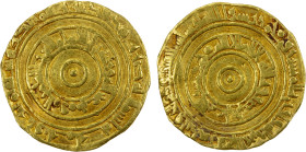 FATIMID: al-'Aziz, 975-996, AV dinar (4.03g), al-Mahdiya, AH380, A-703, Nicol-814, slightly uneven surfaces, F-VF.

Estimate: USD 250 - 300