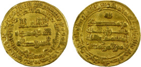 ABBASID OF YEMEN: al-Mu'tamid, 870-892, AV dinar (2.81g), San'a, AH259, A-1055, Bernardi 172El, without any additional names, VF, R.

Estimate: USD ...