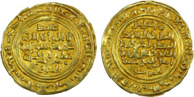 ZURAY'ID: Muhammad b. Saba', 1138-1155, AV dinar (2.35g), 'Adan, AH541, A-1080, citing the ruler as Muhammad al-Mutawwij, plus the deceased Fatimid Im...