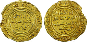 ZURAY'ID: 'Imran b. Muhahammad, 1155-1165, AV dinar (2.33g), 'Adan, AH557, A-1080I, with his honorary titles awhad muluk al-zumn malik al-'izz wa 'l-t...