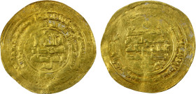 SAMANID: Nasr II, 914-943, AV dinar (3.98g), al-Muhammadiya, AH322, A-1449, caliph al-Qahir, star above obverse field, sufficiently clear mint & date,...