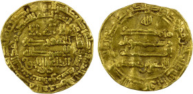 ALID OF TABARISTAN: al-Hassan b. Zayd, 864-884, AV dinar (3.79g), Nishapur, AH262, A-T1523, with the 'Alid phrase al-da'i illa al-haqq, "advocate for ...