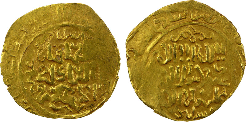 GREAT MONGOLS: temp. Ögedei, 1227-1241, AV dinar (3.60g), Astarabad, ND, A-3723A...