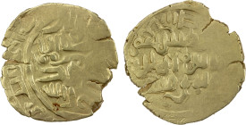 GREAT MONGOLS: temp. Ögedei, 1227-1241, AV dinar (3.53g), Tarâz, ND, A-3738, similar to Zeno-315112, anonymous for the Mongols, but citing the Abbasid...