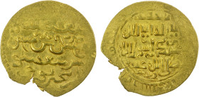 ILKHAN: Gaykhatu, 1291-1295, AV dinar (4.32g), Tabriz, AH(69)1, A-2158.1, mint name clear in obverse field and partially legible in reverse margin, av...