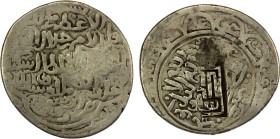 TIMURID: Iskandar, 1410-1415, AR tanka (5.42g), Ardistân, ND, A-2398.2, royal legend within hexafoil, mint below, with phrase mâlik ruqab al-imam // S...