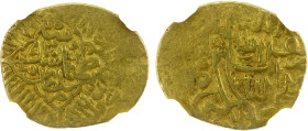 SAFAVID: Tahmasp I, 1524-1576, AV ½ mithqal (2.29g), Sultaniya, AH930, A-2591, about 15% flat strike, full bold mint & date, very rare mint in gold fo...