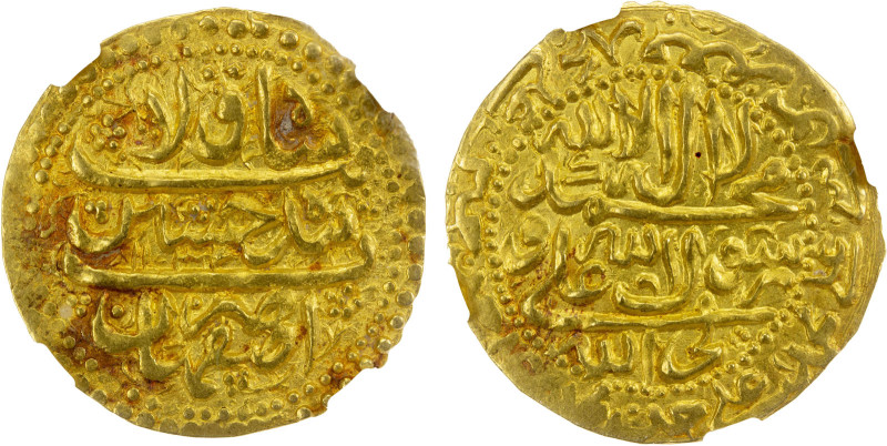 SAFAVID: Sultan Husayn, 1694-1722, AV reduced weight ashrafi (2.96g), Isfahan, A...