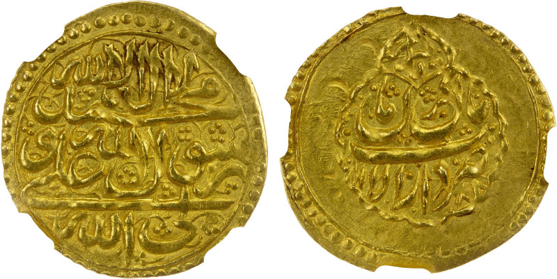 ZAND: Karim Khan, 1753-1779, AV ¼ mohur (2.72g), Kirman, AH1188, A-2792, type D,...