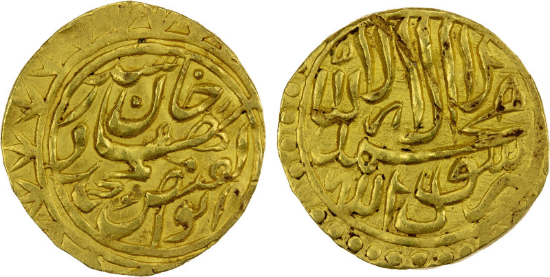 JANID: Abu'l-Fayz Khan, 1705-1747, AV tilla (4.65g), NM, ND, A-3022, presumably ...