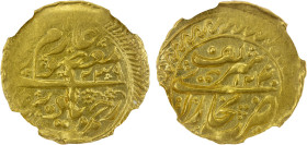 MANGHIT OF BUKHARA: Haidar, 1800-1826, AV tilla, Bukhara, AH1239//1240, A-3030.2, obverse legend rahmat bad bar ma'sum ghazi ("may mercy be upon Mas'u...
