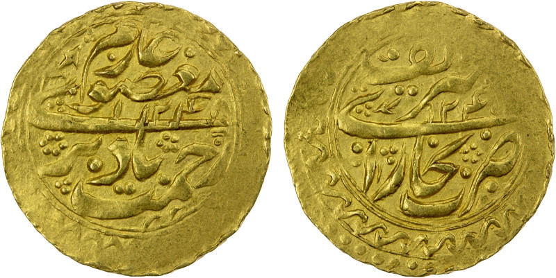 MANGHIT OF BUKHARA: Nasrullah, 1827-1860, AV tilla (4.62g), Bukhara, AH1248//124...