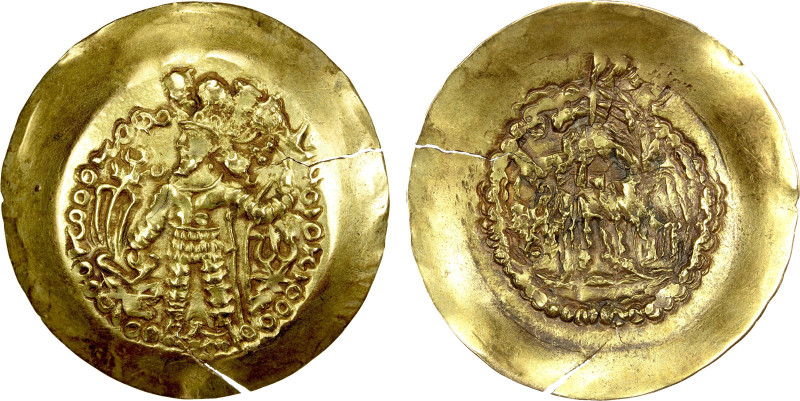 KIDARITE: Anonymous, scyphate AV dinar (7.48g), ca. 375-400+, Cribb-13, Göbl-738...