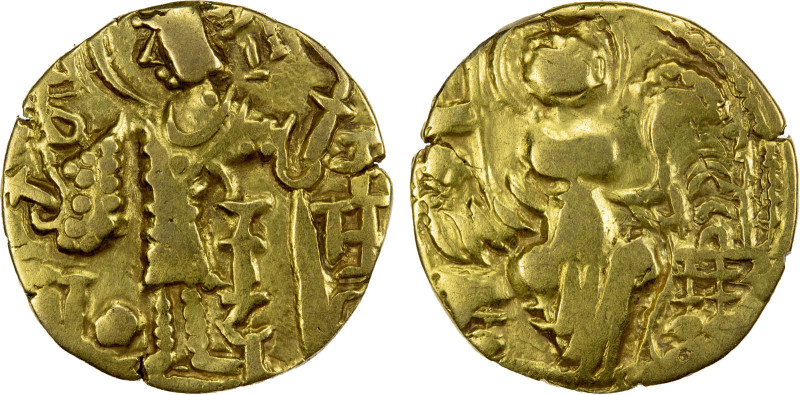 KIDARITE: Kidara, 4th/5th century, AV stater (7.65g), Mitch-3695/702, king stand...