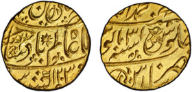BENGAL PRESIDENCY: AV mohur, Muhammadabad Benares, AH1203 year 31, KM-31, East India Company issue in the name of Shah Alam II, an attractive lustrous...