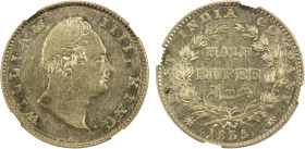 BRITISH INDIA: William IV, 1830-1837, AR ½ rupee, 1835(b), KM-449.1, S&W-1.60, East India Company issue, without initials on truncation, an attractive...