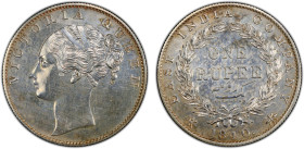 BRITISH INDIA: Victoria, Queen, 1837-1876, AR rupee, 1840(b), KM-457.2, S&W-2.22a, East India Company issue, continuous legend, Bombay Mint later proo...