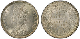 BRITISH INDIA: Victoria, Empress, 1876-1901, AR rupee, 1878(c), KM-492, S&W-6.37, Prid-116, a lovely mint state example! PCGS graded MS63.

Estimate...
