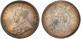 BRITISH INDIA: George V, 1910-1936, AR rupee, 1911(c), KM-523, S&W-8.11, so-called "pig"-style elephant, one-year type, a lovely lustrous lightly tone...