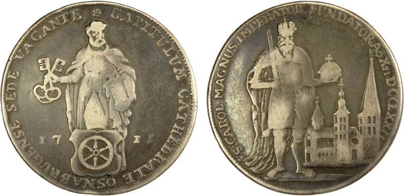 OSNABRÜCK: Sede Vacante, AR thaler, 1715, Dav-2504, KM-198, full length facing f...