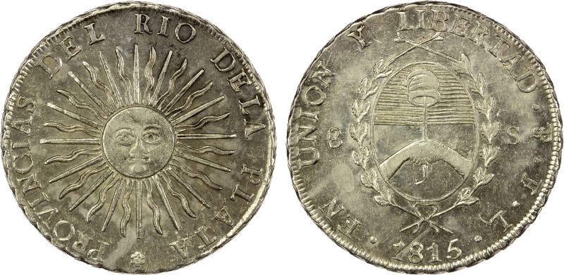 ARGENTINA: Rio de la Plata, AR 8 soles, 1815, KM-15, CJ-6, Potosi Mint, assayer ...