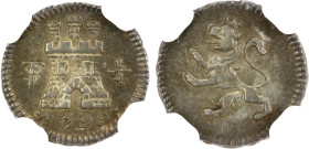 BOLIVIA: Carlos IV, 1788-1808, AR ¼ real, 1799-PTS, KM-82, AC-147, sublime golden and multicolored toning, NGC graded MS63.

Estimate: USD 325 - 425...