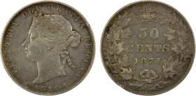 CANADA: Victoria, 1837-1901, AR 50 cents, 1871-H, KM-6, obverse rim nick, a few small scratches, better date, mintage of just 45,000, VF.

Estimate:...