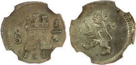 CHILE: Fernando VII, 1808-1818, AR ¼ real, 1818-So, KM-73, AC-312, toned, well struck, NGC graded MS61, ex Dana Roberts Collection. Krause states that...