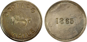 CHILE: Copiapó Province, AR peso, 1865, KM-4, dated during blockade of Puerto de Caldera, ex Almer H. Orr III Collection.

Estimate: USD 200 - 300
