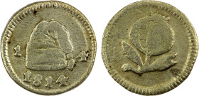 COLOMBIA: Cundinamarca, AR ¼ real, 1814, KM-F2, light porosity, two-year type, Choice VF, RR.

Estimate: USD 600 - 800