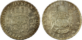MEXICO: Fernando VI, 1746-1759, AR 8 reales, 1755-Mo, KM-104.2, assayer MM, very lightly cleaned, Pillar issue, Choice EF.

Estimate: USD 180 - 240