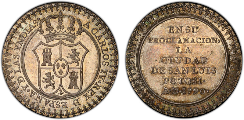 MEXICO: Carlos IV, 1788-1808, proclamation 2 reales (6.89g), 1790, Grove-C192, C...