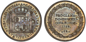 MEXICO: Carlos IV, 1788-1808, proclamation 8 reales (27.07g), 1789, KM-Q28, Grove-C9, Medina-185, Herrera-161, 39mm, A CARLOS IV REY DE ESPANA Y DE LA...