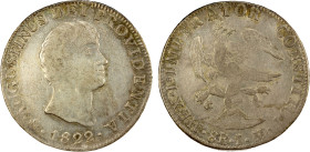 MEXICO: Augustin I Iturbide, 1822-1823, AR 8 reales, 1822-Mo, KM-310, assayer JM, weak strike, lovely toning, VF-EF, ex Almer H. Orr III Collection.
...