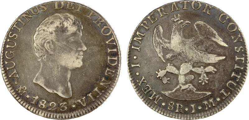 MEXICO: Augustin I Iturbide, 1822-1823, AR 8 reales, 1823-Mo, KM-310, assayer JM...